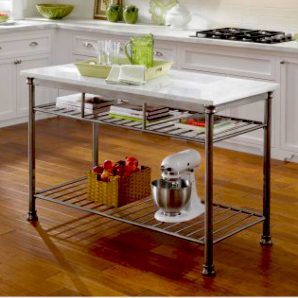 NEW Kitchen Island - stainless & marble